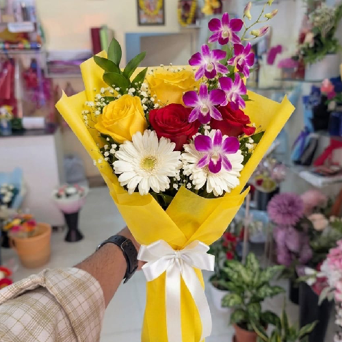 gerbera rose orchide bouquet